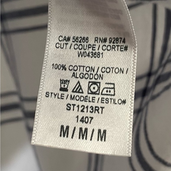 Anthropologie Splendid Long Sleeve 1/2 Button Up V-neck Top, Sz M, White/Navy - Picture 6 of 7